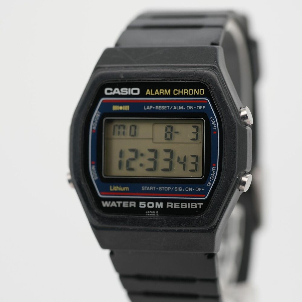 Vintage Casio W-26 Module 248 Digital Alarm Chrono Watch 36mm New Battery